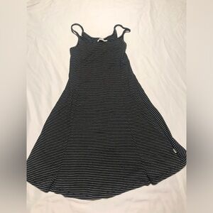 VANS Women’s Black and White Striped Spaghetti Strap Skater Dress Size S